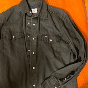 Men’s Western Shirt Wrangler Button Down with Pearl Snaps
